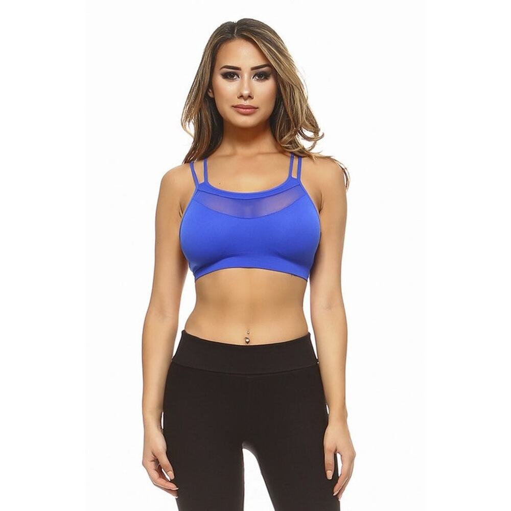 Posh Mesh Sports Bra- Royal Blue